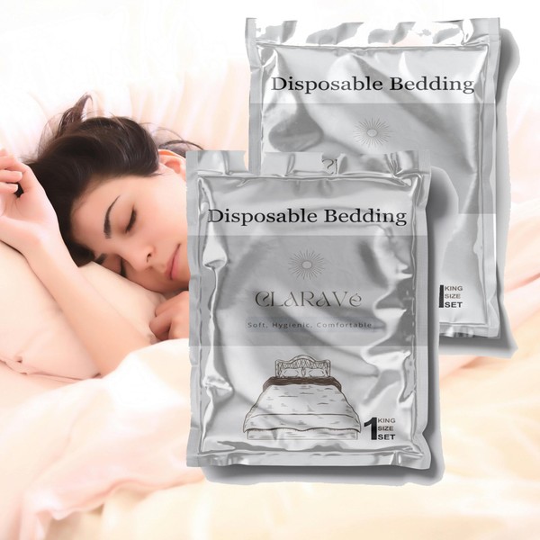 ClaraVé Soft Disposable King Size Non-Woven Cotton Fabric Bedding Contains