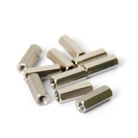 Increased Fire Stainless Steel Hex Nuts M3 13mm Length 10pcs Rod Coupling Nuts Stud Connector Fasteners, Silver Tone