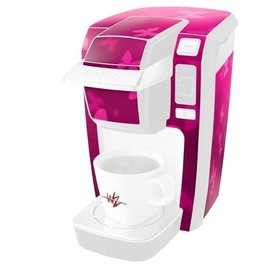 WraptorSkinz Decal Style Vinyl Skin compatible for Keurig K10 / K15 Mini Plus Coffee Makers Bokeh Butterflies Hot Pink (COFFEE MAKER NOT INCLUDED)