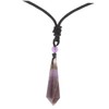 Baluue Natural Crystal Energy Column Necklace Elegant Amethyst Pendant Rope