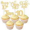 Paquete de 30 adornos para magdalenas de feliz décimo cumpleaños