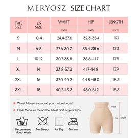 MERYOSZ Shapewear Shorts Tummy Control Underwear Butt Lifting Panties Shapewear High Waisted Faja Body Shaper Girdle (Beige,Large)