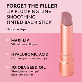 LAWLESS Forget the Filler Lip Plumping Line Smoothing Tinted Balm, Whisper, Pink, 0.09 Ounce