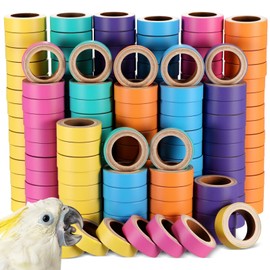 Skyygemm 120 Pcs Fatty Bagels Bird Toys Bulk for Parrots Cardboard Core Bird Toy Chewing Shredding Foraging Play Foot for Medium and Large Parrot Mini Macaws African Grey Cockatoos