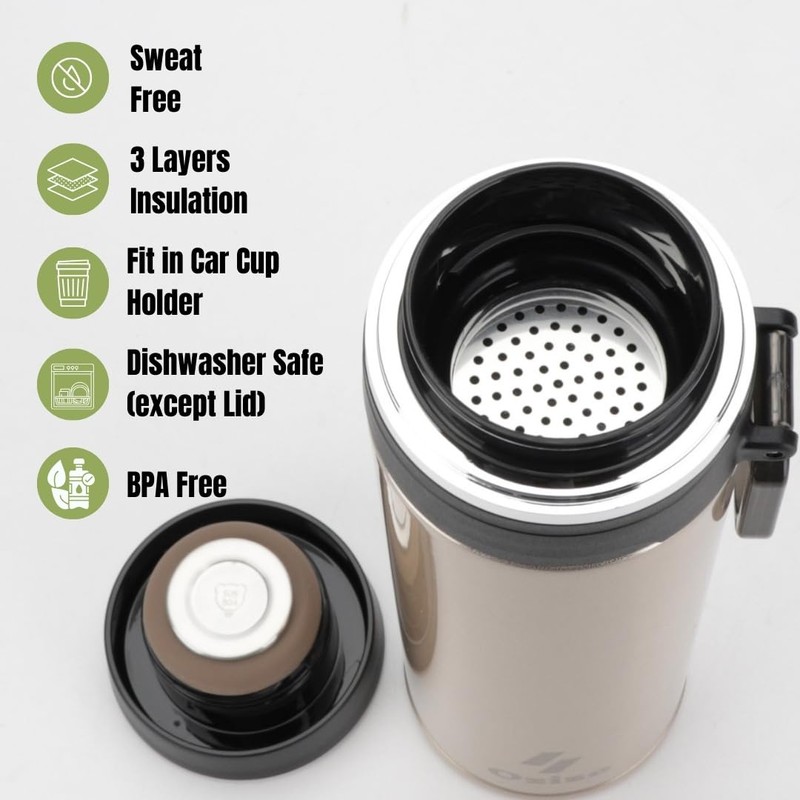 Ozizo Tea Infuser Bottle for Loose Leaf Tea | Stainless