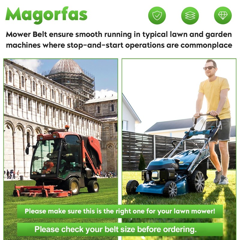 5/8" x 190 3/8" Lawn Mower Deck Belt Fits for