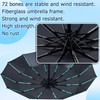 YUNYU Umbrella Windproof Strong,12 Ribs Auto Open Close Folding Travel