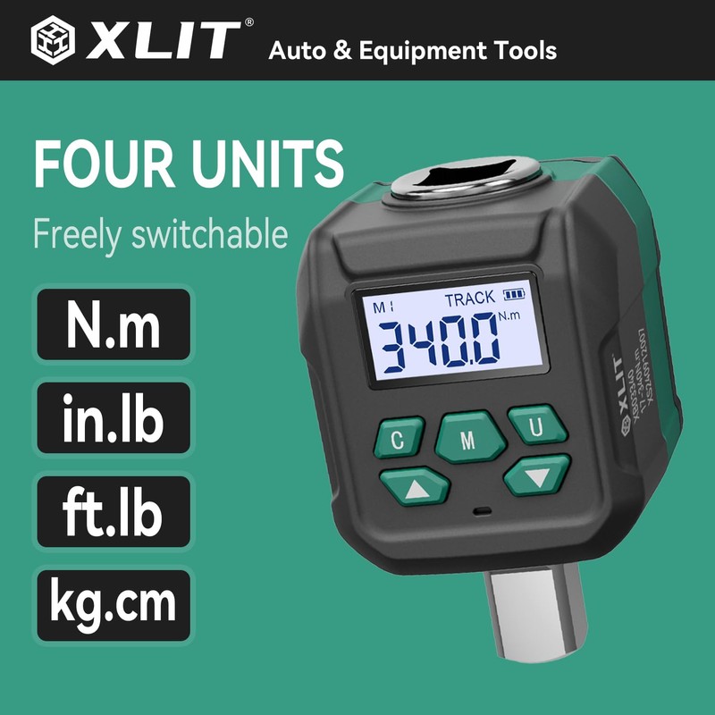 XLIT 1/2" Drive Digital Torque Adapter (12.5-250.7 ft-lb) with Buzzer