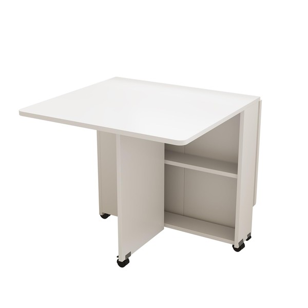 Donext Foldable Expandable Dining Table with Wheels, 6-Person Space Saving