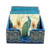 Handmade Peacock Design MDF Wooden Coaster Set with Holder Stand