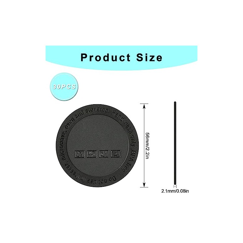 30 Pcs Anti-Slip Silicone Bottom Pads for Tumblers & Drinkware