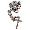 Nazareth Store Hematite Rosary Black Stone Beads Necklace with Jerusalem