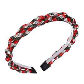 Soochat Christmas Rhinestone Headbands Merry Christmas Rhinestone Headbands Xmas Crystal Hair Hoops Hair Accessory for Women Girls