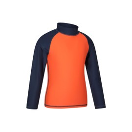 Mountain Warehouse Kids Rash Vest - UV Protection Rash Guard, Long Sleeves Childrens Rash Shirt, Flat Seams, Quick Drying, Stretch Fabric - Ideal for Swimming, Burnt Orange Teen Size 13 Years