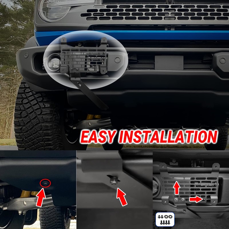 Klutchtech 2021-2024 Bronco License Plate Holder, Front Frame Mount for