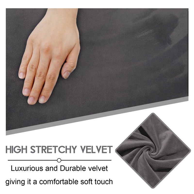 ULTICOR 7-Piece L Shape Sectional Recliner Sofa Covers, Velvet Stretch