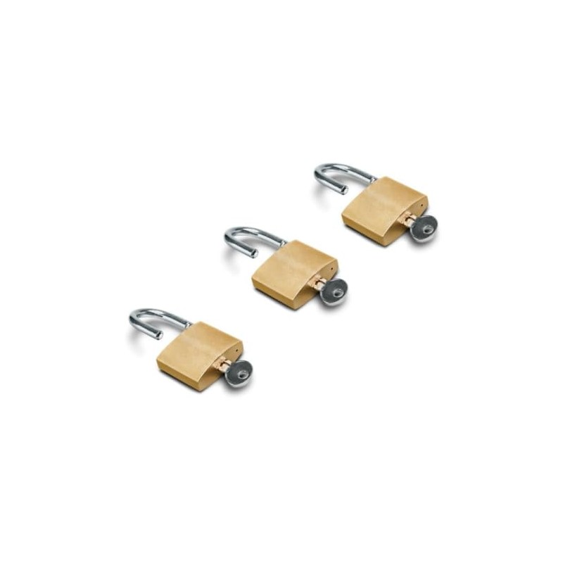 3 x 20mm Small Padlocks with Keys - Solid Brass