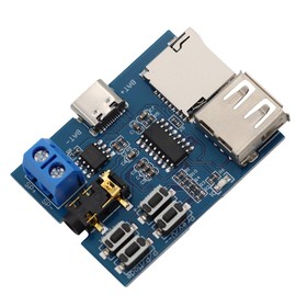 Heevhas 2pcs MP3 Lossless Decoder Decoding Power Amplifier MP3 Player Audio Module MP3 Decoder Board Support TF Card Type C USB 5V Power Supply