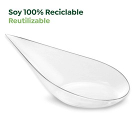 Finger Food 50 x Clear Reusable Drip Spoons