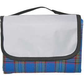 Armo Extra Large Tartan Picnic Blanket With Carrying Handle Waterproof Beach Garden Outdoor Washable Picnic Camping Blanket 200CM X 200CM (Blue)