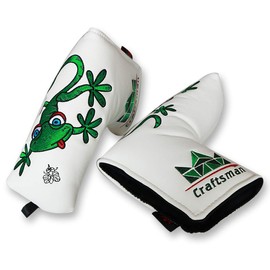 Craftsman Golf Green Gecko Eating Mosquito White Blade Putter Cover Headcover