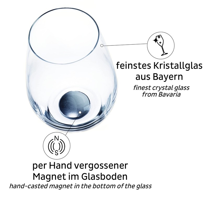 Silwy Magnetic Glasses, Fine Crystal Glasses with Perfectly Integrated Magnet