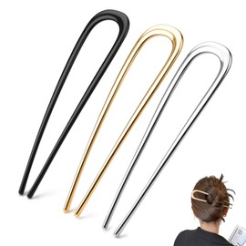 3PCS French Hair Pins for Women, French Pin, French Twist Hair Pin, For Women Girls All Hairstyle Decorative Accessories(Gold/Silver/Gun Black)