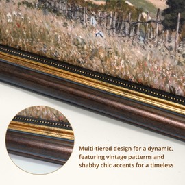 Hudson River Autumn Kitchen Wall Art Canvas Vintage Gold Framed,Rustic Retro Landscape Prints Oil Painting for Living Room, Bathroom, Bedroom Decor Gift,8"x 10"