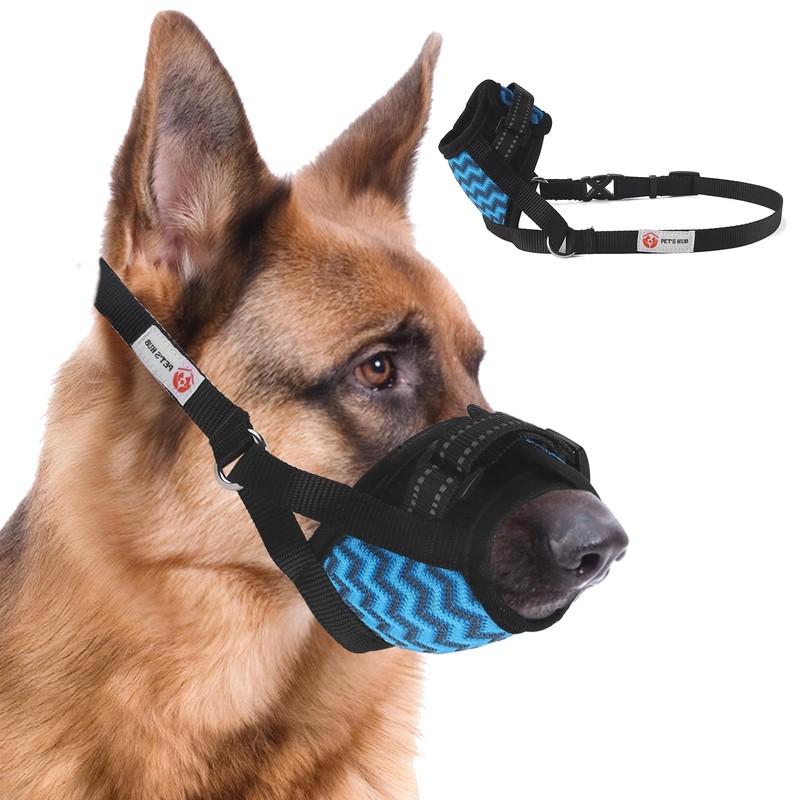 PET'S HUB Adjustable Dog Muzzle, Soft & Breathable, Prevents Biting