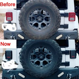 Unbranded Smoked LED Tail Lights Reverse Running Lamp Replace Halogen for Jeep Wrangler JK