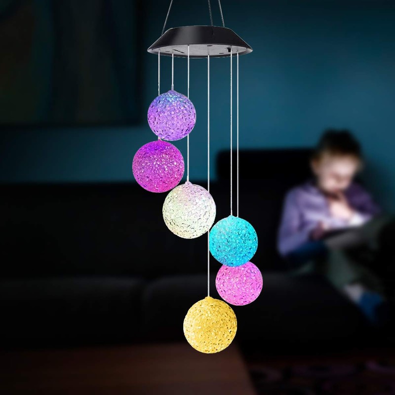 PAPRMA Wind Chime Light, LED Wind Chime, Solar, Waterproof, Solar