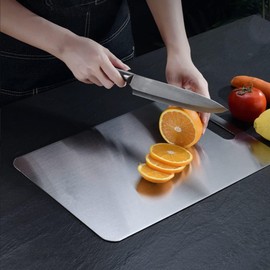 SUS 316 Titanium Cutting Board 100% Pure Titanium Cutting Boards for Kitchen,Latest Thickened Version,Dishwasher Safe Perfect for a Variety of Cooking Tasks Cutting Board for Meat Vegetables Fruits XL