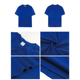 Freelect High Quality 100% Cotton Laser Printed O-Neck Regular Fit Short Sleeve 180g Eco-Friendly White Blank Men's T-shirtsColor: Blue, Size: L