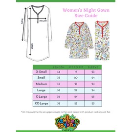 Dr. Seuss Women's Long Sleeve Henley Dorm Nightgown Sleep Dress Pajamas (X-Large, White)