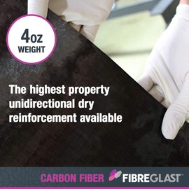 Fibre Glast Unidirectional Carbon Fiber – High-Strength, Lightweight, Waterproof & Aerodynamic Graphite Cloth – Use With Epoxy Resin To Repair/Build Car, Air & Boat Parts – 4 Oz, 3 Yards – Made In USA