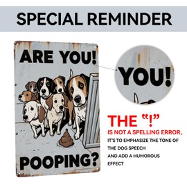 Funny Dog Are You Pooping Sign House Decoration Tin Sign for Bathroom Restroom 8x12 Inch Metal Signs