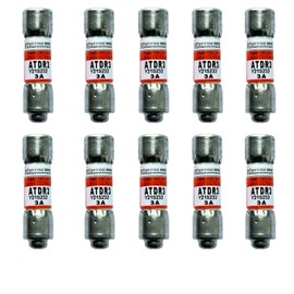 10-Pack New ATDR3 ATDR-3 ATDR-3A 600Vac Time Delay Class CC Fuse，ATDR-3A Cartridge Time-Delay Fuse