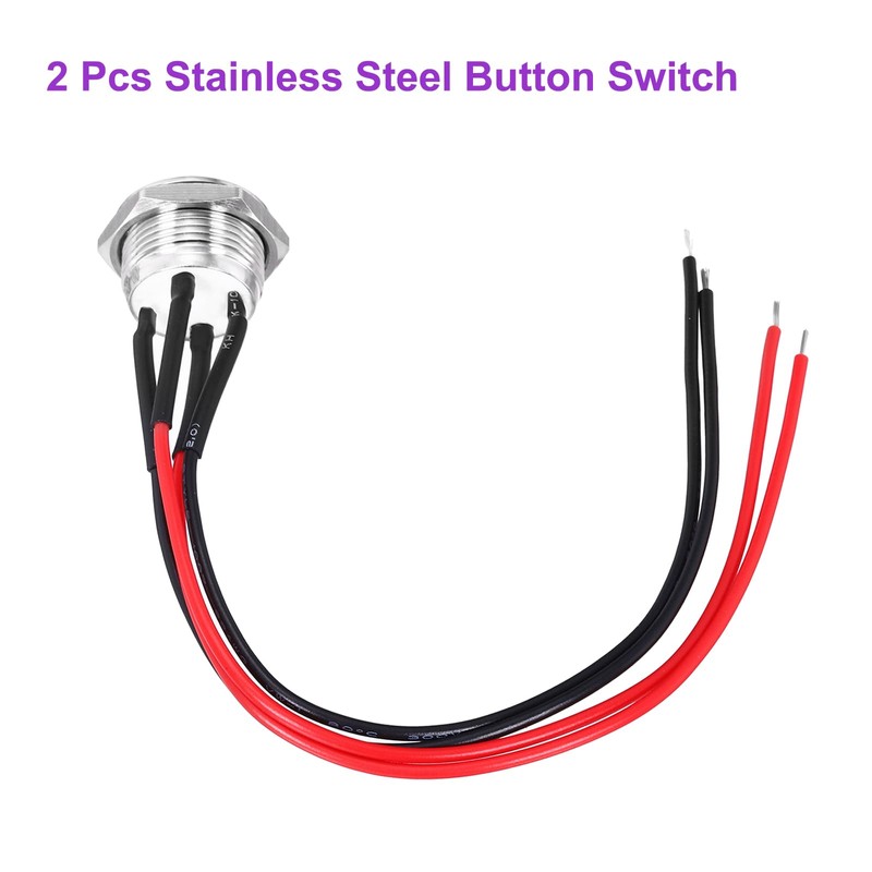 DMiotech 16mm / 5/8" Stainless Steel Momentary Push Button Switch