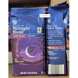 Barissimo Midnight Blend Dark Roast Ground Coffee 12oz 340g (Two Bags)