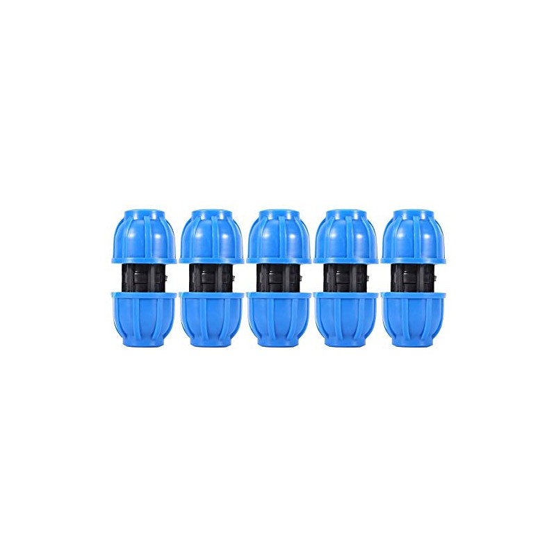 TOPINCN 5Pcs Water Pipe Connector PE Plastic 20mm To 20mm
