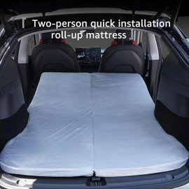 Upgraded Memory Foam Sleeping Mats for Camping Portable Foldable Car Mattress with Storage Bag & Sheet for Tsla Model Y Model 3