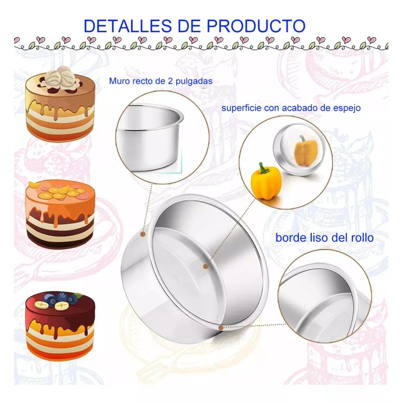 Generic Molde Pastelero Redondo Para Repostería De Aluminio 10piezas