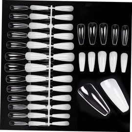 OHPHCALL 1set Artificial Fingernails Fake Nails Kit Skin Tone Nail Tips No Odor No Harm for Women Manicures Wedding Party