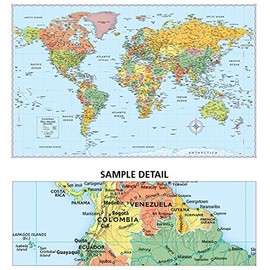 Signature World Wall Map – Paper Rolled (Blue)