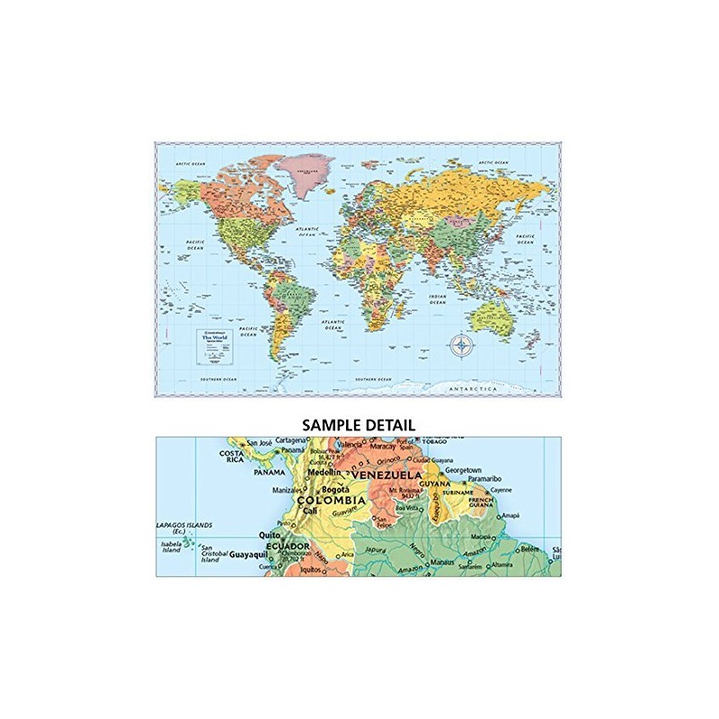 Signature World Wall Map – Paper Rolled (Blue)