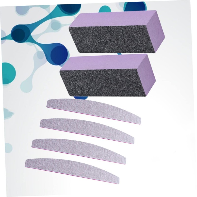 minkissy 6pcs Nail File Three Sides Sponge File Nail Buffer