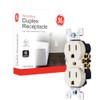UltraPro GE, Light Almond, GE Grounding Duplex Outlet, In Wall