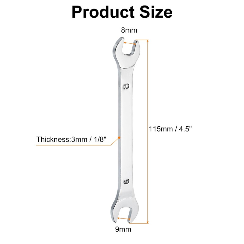 sourcing map Super Thin Open End spanners Metric, 8mm x