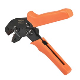Heschen Mini Ratchet Crimping Tool, SN-2, Can be Used for 0.25-1.5 mm² (24-16 AWG) Non-Insulated Tabs and Recipe Tacks, Orange