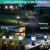Jalarox Solar Post Lamp Lights, Metal and Glass Built Dusk